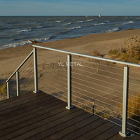Reilbu Garde-corps de balcon de haute qualité en acier inoxydable avec câble métallique et poteau pour balustrade de terrasse