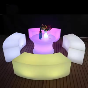 Sillas luminosas para eventos, sillas <span class=keywords><strong>de</strong></span> bar <span class=keywords><strong>de</strong></span> <span class=keywords><strong>playa</strong></span>, juegos <span class=keywords><strong>de</strong></span> muebles solares para exteriores, Banco curvo iluminado LED que cambia <span class=keywords><strong>de</strong></span> Color a prueba <span class=keywords><strong>de</strong></span> agua - Product Image 2