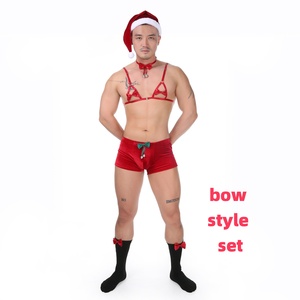 Nouvel ensemble de sous-vêtements sexy pour <span class=keywords><strong>homme</strong></span> gay, <span class=keywords><strong>bas</strong></span> de Noël à taille basse, ensemble de 5 pièces respirant avec jarretière, string pour <span class=keywords><strong>homme</strong></span> en polyester - Product Image 1