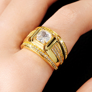Anello Classico a Forma Quadrata Stile Matrimoniale per Donne - Product Image 2