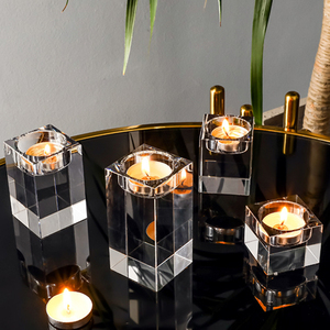 Home Decor candeliere centrotavola matrimonio tavolo da pranzo solido K9 candeliere di cristallo trasparente <span class=keywords><strong>portacandele</strong></span> Stand - Product Image 2