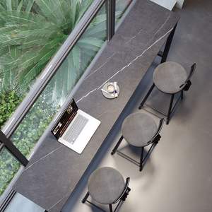 โต๊ะบาร์และเก้าอี้ที่ทันสมัยโต๊ะบาร์แคบแบบเรียบง่ายโต๊ะยาวสำหรับร้านชานมและเก้าอี้ - Product Image 3