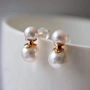 Accesorios de Plata S925 para DIY, Base Vacía para Pendientes de Perlas Dobles con Perlas de 7-9mm, 20395, Accesorio de Joyería - Product Image 1