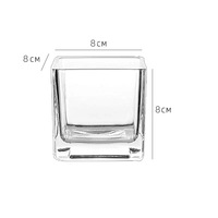 Vase en verre transparent carré épaissi, vase carré, pot pour arrangement floral, pièce décorative simple