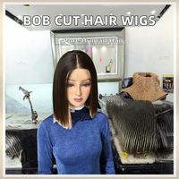 Perruque en cheveux humains vietnamiens bruts, coupe bob, soyeuse et lisse, droite comme un bâton, petite taille pour dentelle suisse, frontale, étirée, 8 pouces, 10 pouces, vente chaude