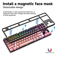 Clavier sans fil tri-mode de qualité supérieure, rétroéclairage RVB, rechargeable, compact, ergonomique, pour le bureau, la maison et les jeux