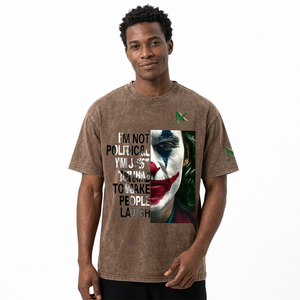 Camiseta Casual de Manga Corta con Cuello Redondo para Hombre, 100% Algodón, con Estampado de Frase de Joker y Diseño con Foto Impresa - Product Image 1