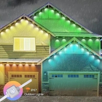 Lumières de Gouttière LED RVB Étanches IP67 Lumières Ponctuelles Télécommande Intelligente Décorations de Fête de Noël Extérieures