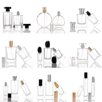 Flacon de parfum en verre cylindrique carré de luxe Devli DL-0219 50 ml, noir mat et blanc, pour femme, vide, avec bouchon en bois et impression sérigraphique