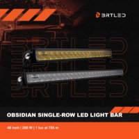 Barres lumineuses LED à une rangée de 14/20/30/40 pouces, 96W-280W, faisceau combiné blanc/ambre, 12-24V, IP68/69K, pour camions tout-terrain, SUV, 4x4