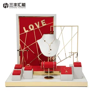 Custom Hanging Jewelry Display Stands For Show Metal Display Base Wrapping Fabric Jewelry Display Kit