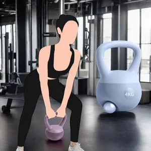 Kettlebell wanita, peralatan latihan senam modis wanita, Kettlebell lembut suara kuat nyaman pantat besi Kettlebell Fitness Kettlebell