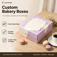 Custom Printed Food Grade Foldable Paper Boxes Cake Dessert Bakery Packaging
