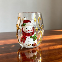 Verre à whisky 3D sculpté en forme de bonhomme de neige fantaisie pour les célébrations hivernales, idéal pour la décoration intérieure