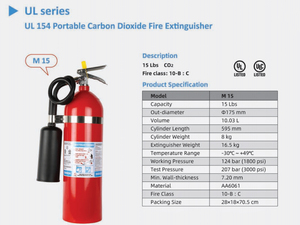 Extincteurs à CO2 portables certifiés UL en gros en usine - Product Image 5