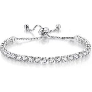 Bracciale Minimalista di Alta Qualità per Donne, Fila Singola 4mm, Regolabile, Gioiello Delicato per Uso Quotidiano - Product Image 1