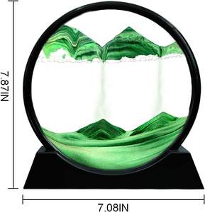 Gambar Seni pasir bergerak 7 inci Sandscapes dalam gerakan kaca bulat 3D seni pasir laut dalam untuk anak-anak dewasa - Product Image 3