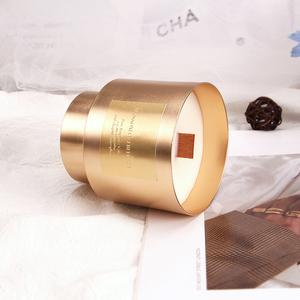 Velas Aromáticas de Cera de Soja de Lujo al por Mayor, Frascos de Metal Dorado, Regalo de Navidad, Aroma a Tabaco de La Habana, Respetuosas con el Medio Ambiente, sin Llama - Product Image 2