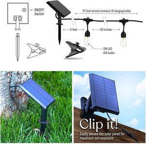 Tira de luces alimentadas por jardín, bombillas Led Edison, impermeables, 48FT S14, para exteriores, vacaciones, gran oferta - Product Image 6