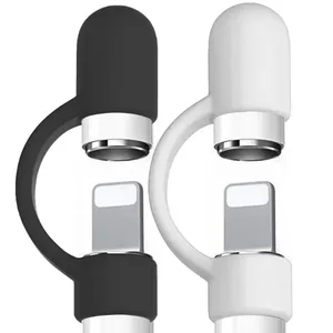 Capuchon de remplacement en Silicone pour <span class=keywords><strong>Apple</strong></span> <span class=keywords><strong>Pencil</strong></span> 1/2, support de stylet Anti-perte, étui de protection en PVC, type-c USB, 1 à 10 pièces - Product Image 1