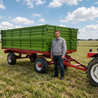 Remorques agricoles hydrauliques à double essieu de 5T et 8 tonnes, remorques à benne basculante, remorques de transport pour pâturage, fourrage, aliments pour animaux de ferme