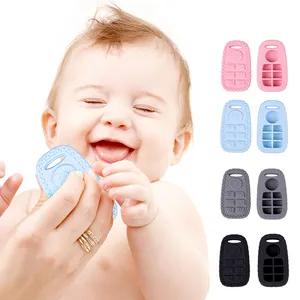 双酚a免费汽车钥匙出牙器婴儿牙龈酸痛缓解婴儿玩具软硅胶婴儿出牙玩具