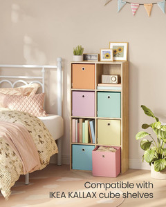 Set of 6 Foldable <b>Storage</b> <b>Boxes</b> <b>Storage</b> Cubes Closet Organizers for Shelf Fabric Collapsible <b>Storage</b> Bins - Product Image 3