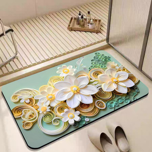 Tappetini <span class=keywords><strong>da</strong></span> <span class=keywords><strong>Bagno</strong></span> Floreali Personalizzati ODM OEM ad Asciugatura Rapida, Moderni Tappeti 3D Stampati Lavabili Antiscivolo in Diatomite <span class=keywords><strong>per</strong></span> <span class=keywords><strong>Vasca</strong></span> <span class=keywords><strong>da</strong></span> <span class=keywords><strong>Bagno</strong></span> - Product Image 2