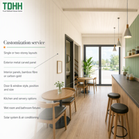 TDHH Vorgefertigtes Container-Café Kaffeeshop Modulares Gebäude Zweistöckiges Einzelhandels-Restaurant Container-Kiosk für Gewerbliche Nutzung