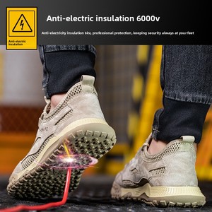 Zapatos de seguridad para hombre, ligeros, anti-rotura y anti-pinchazos, nuevo modelo con placa de acero, transpirables y resistentes a los olores. - Product Image 4