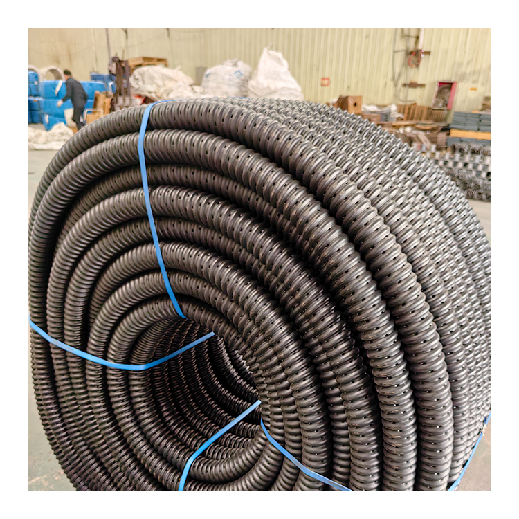 Black HDPE Single Wall Perforated Corrugated