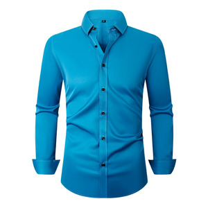 Camicia Casual da <span class=keywords><strong>Uomo</strong></span> a Quadri Elastica e Comoda Primavera-Autunno 2026, Manica Lunga, Alta Qualità, Moda Maschile - Product Image 5