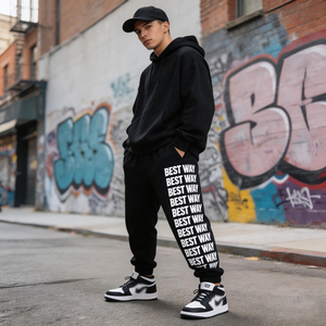 Pantaloni Sportivi Larghi <span class=keywords><strong>da</strong></span> <span class=keywords><strong>Uomo</strong></span> Stile Hip Hop con Logo Personalizzato Stampato per Streetwear - Produzione di Alta Qualità - Product Image 3