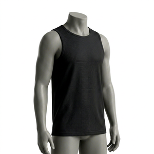 Men's Black <b>Mesh</b> Tank Top Crew Neck Sleeveless Breathable Regular Fit All Seasons Solid Color 100% Polyester Basketball Apparel - Product Image 1