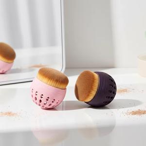 Brocha de Maquillaje Kabuki Redonda de Pelo Sintético Vegano de Alta Densidad, Marca Privada, para Base de Maquillaje Líquida y en Crema - Product Image 3