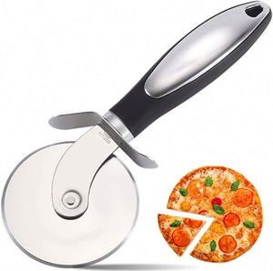 Kitchen Pizza Kit Gadgets Stainless Steel Pizza Cutter <b>Knife</b> Shovel Round Shape Wheels Cutters Cake <b>Bread</b> Pie Cutting - Product Image 1