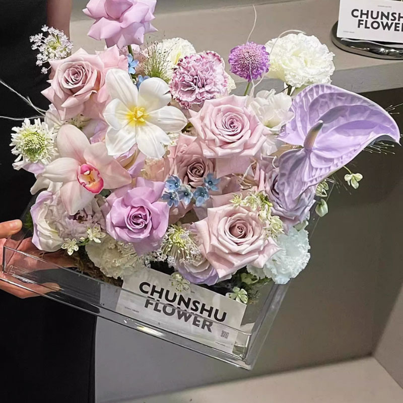 acrylic rose packaging box