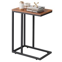 Table d'appoint de salon avec rangement, table d'angle en U sur pied, table de chevet moderne pour chambre, bureau, ordinateur, table à thé solide
