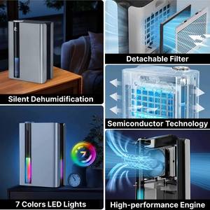HASHONE-<span class=keywords><strong>Déshumidificateur</strong></span> à semi-conducteur électrique Tuya à écran tactile, lumière LED, <span class=keywords><strong>déshumidificateur</strong></span> de bureau électrique intelligent pour chambre à coucher - Product Image 5