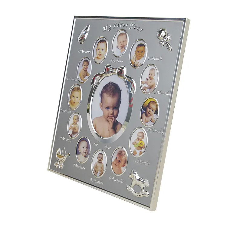 Pasgeboren 12 Maand Baby Metalen Aluminium Fotolijst Huis Kamer Display Decoratie