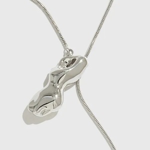 Collier <span class=keywords><strong>chaîne</strong></span> serpent ajustable en cuivre électroplaqué, surface lisse, forme extraterrestre, pour <span class=keywords><strong>femme</strong></span> ; Niche haut de gamme abstraite - Product Image 1