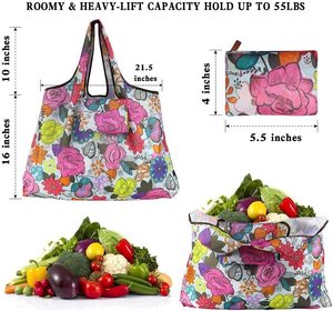 Bolsos de Mano Plegables Reutilizables Personalizados, Impermeables, de Gran Capacidad para <span class=keywords><strong>Mujer</strong></span>, Bolsas de Compras Portátiles de Poliéster, Bolsa de Compras Plegable - Product Image 5