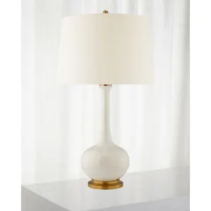 Gold Table Lamp With Drum Lampshade For Hotel