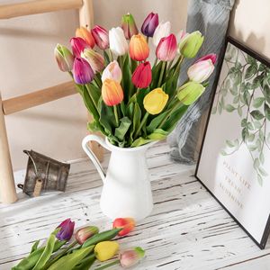 Bouquet de tulipes CallaFloral, fleurs artificielles, décoration de mariage et de maison, branche unique, matériau PU, multicolore - Product Image 2