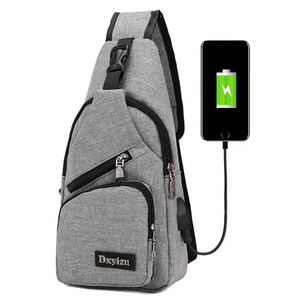 Bolso de Pecho y Hombro de Nylon para <span class=keywords><strong>Hombre</strong></span>, Diseño Deportivo Casual Multifuncional con USB, Nuevo 2025 - Venta Directa de Fábrica 33*16 - Product Image 1