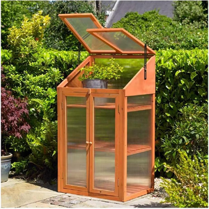 Serre moderne en <span class=keywords><strong>bois</strong></span> de sapin traité thermiquement et écologique - Facile à assembler, imperméable, certifiée FSC, pour jardin de plantes quatre saisons - Product Image 3