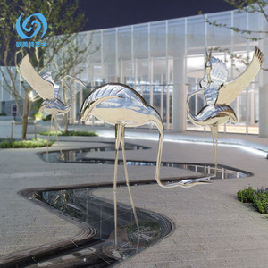 Stainless Steel Flamingo Figurines Polished Outdoor Garden Ornaments Modern Zen Courtyard Decor Handmade Bird Sculpture - Product Image 4