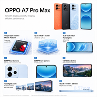 Venta al por Mayor de Teléfonos OPPO A7 Pro Max 5G, Octa Core, 10000mAh, Carga Rápida de 80W, NFC, Tipo-C, Android 15, Desbloqueo Facial por Huella Dactilar, Doble SIM