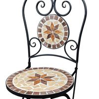 Ensemble de mobilier de jardin en mosaïque, table bistrot avec chaises, ensemble de balcon