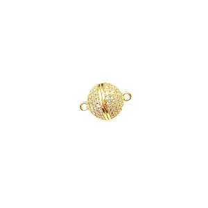 Cierre magnético para collar, circonita redonda, chapado en cobre, oro y plata, para hacer collares, accesorios de joyería - Product Image 5